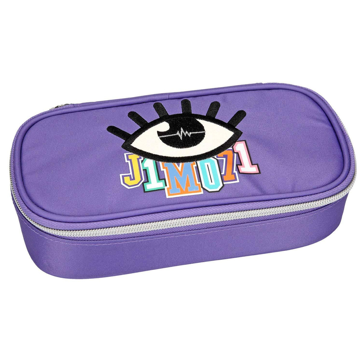 Purple / Multi-Coloured Pencil Case with Pen Loops and Triangle Compartment N8771
