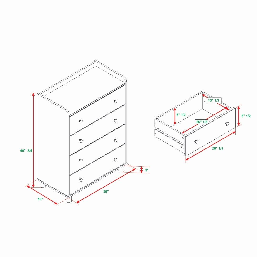 4 Drawer Solid Wood Chest - Caramel B2030