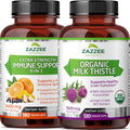 USDA Organic Milk Thistle Extract Capsules and 8-in-1 Immune Support Capsules E419582