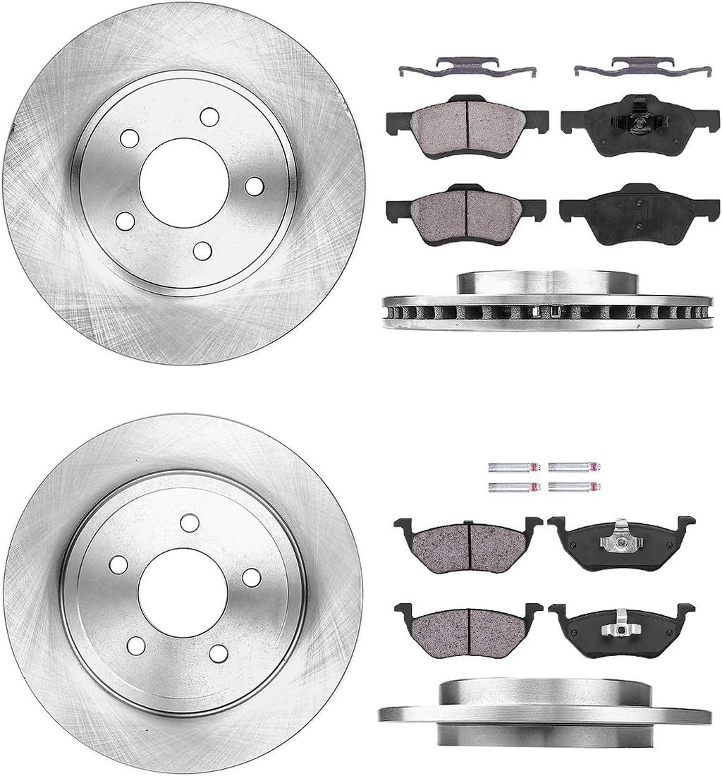 Premium OE 5 Lug Rotors + Ceramic Brake Pads + Clips Z272