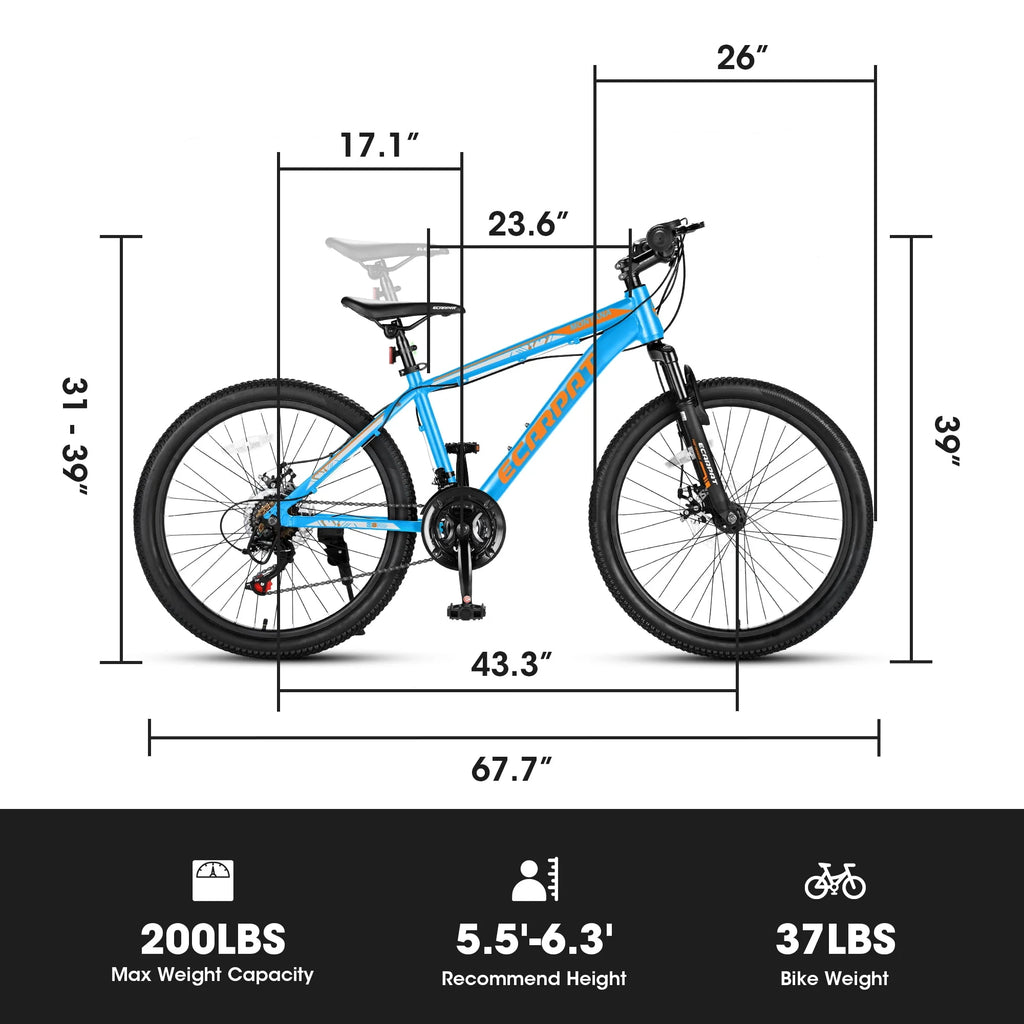 26 Aluminum Mountain Bike with Disc Brakes & Suspension Z93887