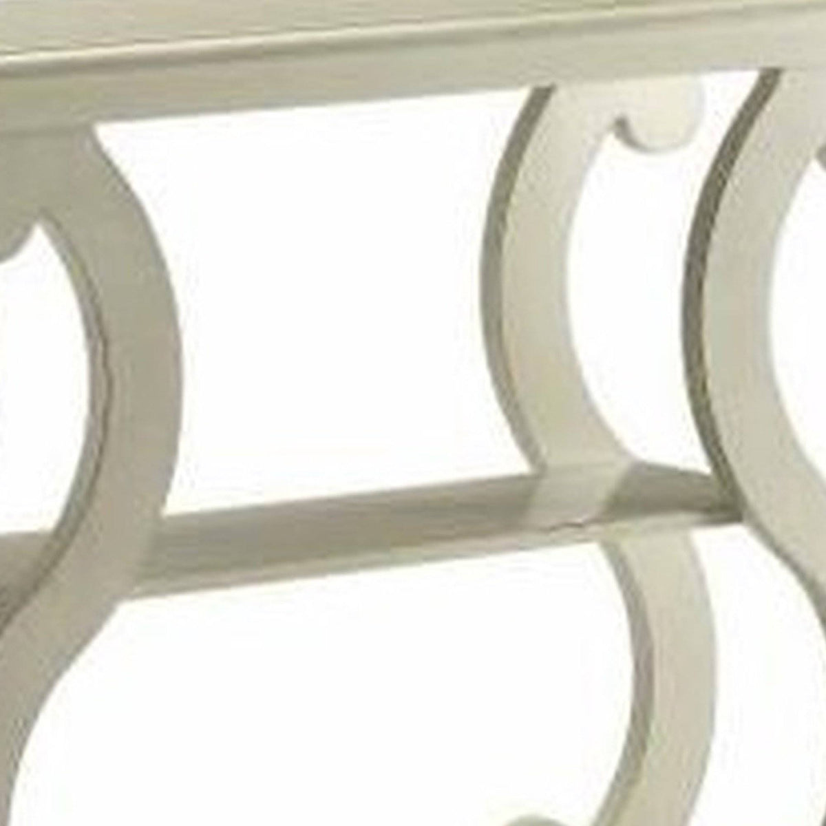White Wooden Console Table with 2 Open Bottom Shelves G132600