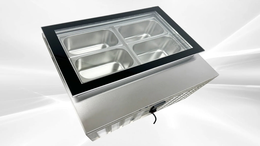4 pan Countertop Gelato Ice Cream Display J14885