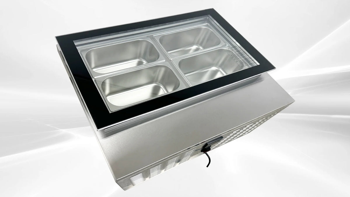 4 pan Countertop Gelato Ice Cream Display J14885