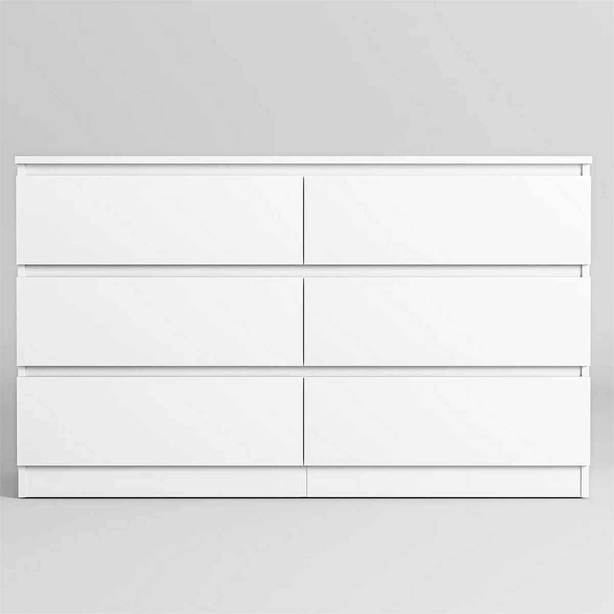 White 6 Drawer Dresser D590