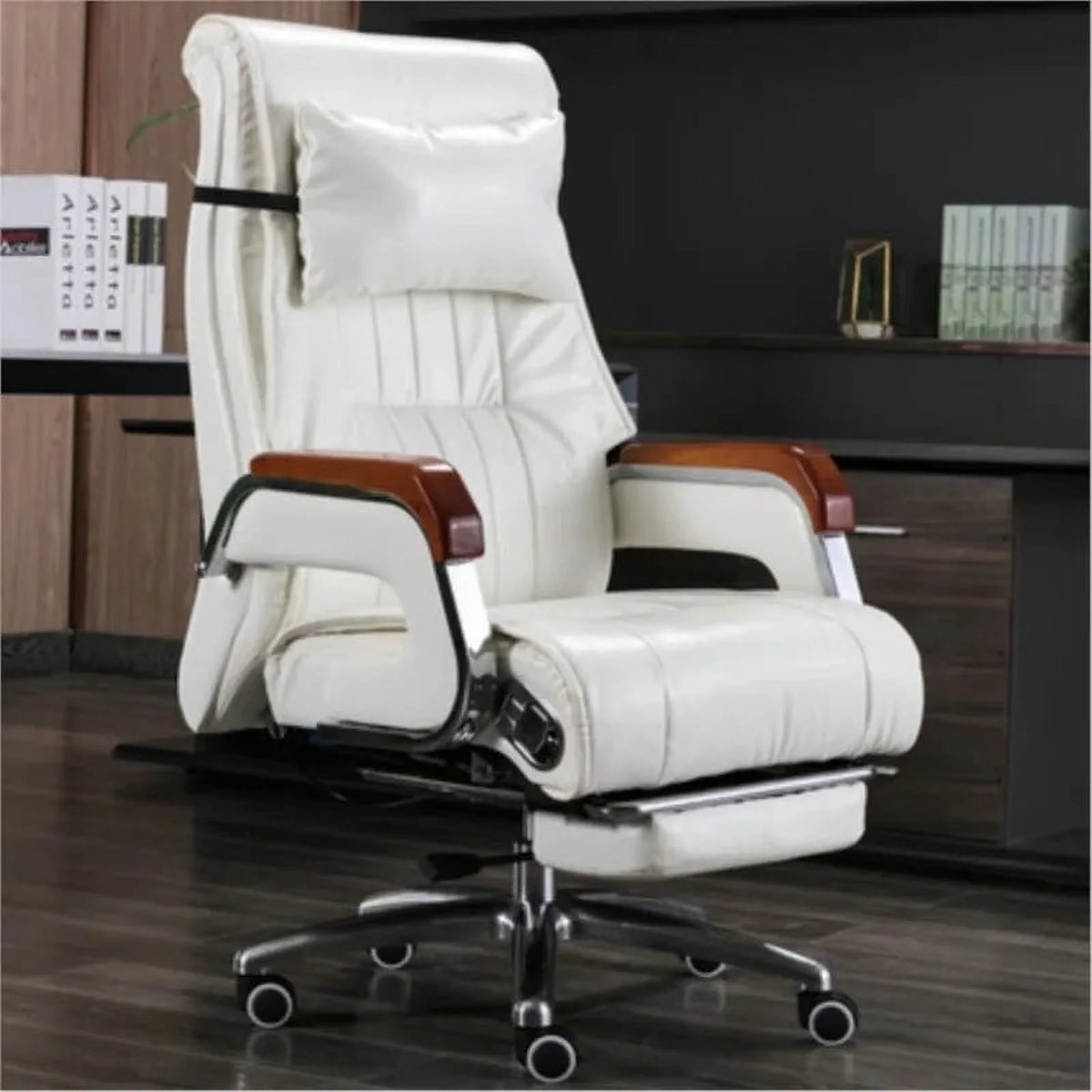 Cowhide Reclining Massage Office Chair P98153