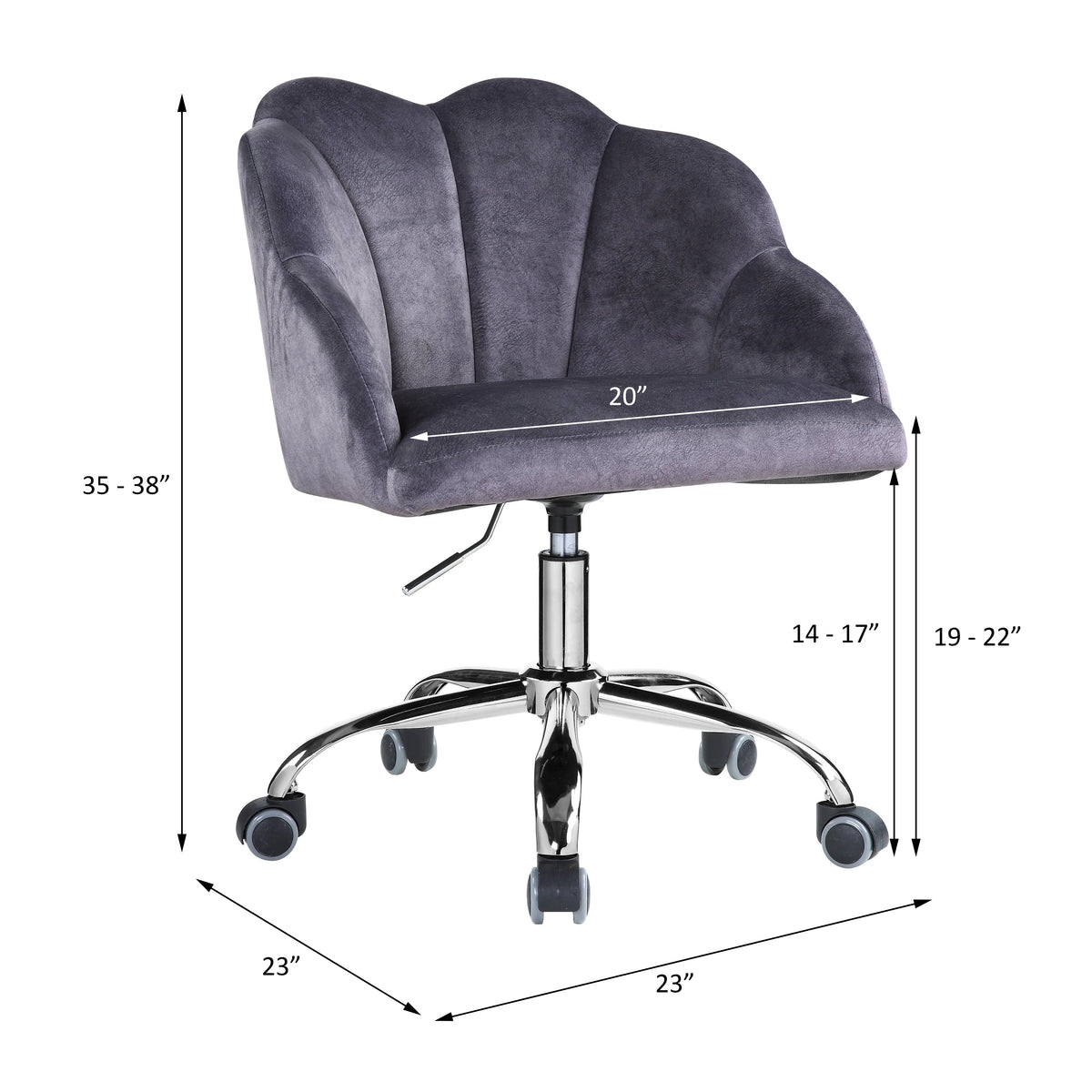 Dark Gray Velvet Office Chair Q40033