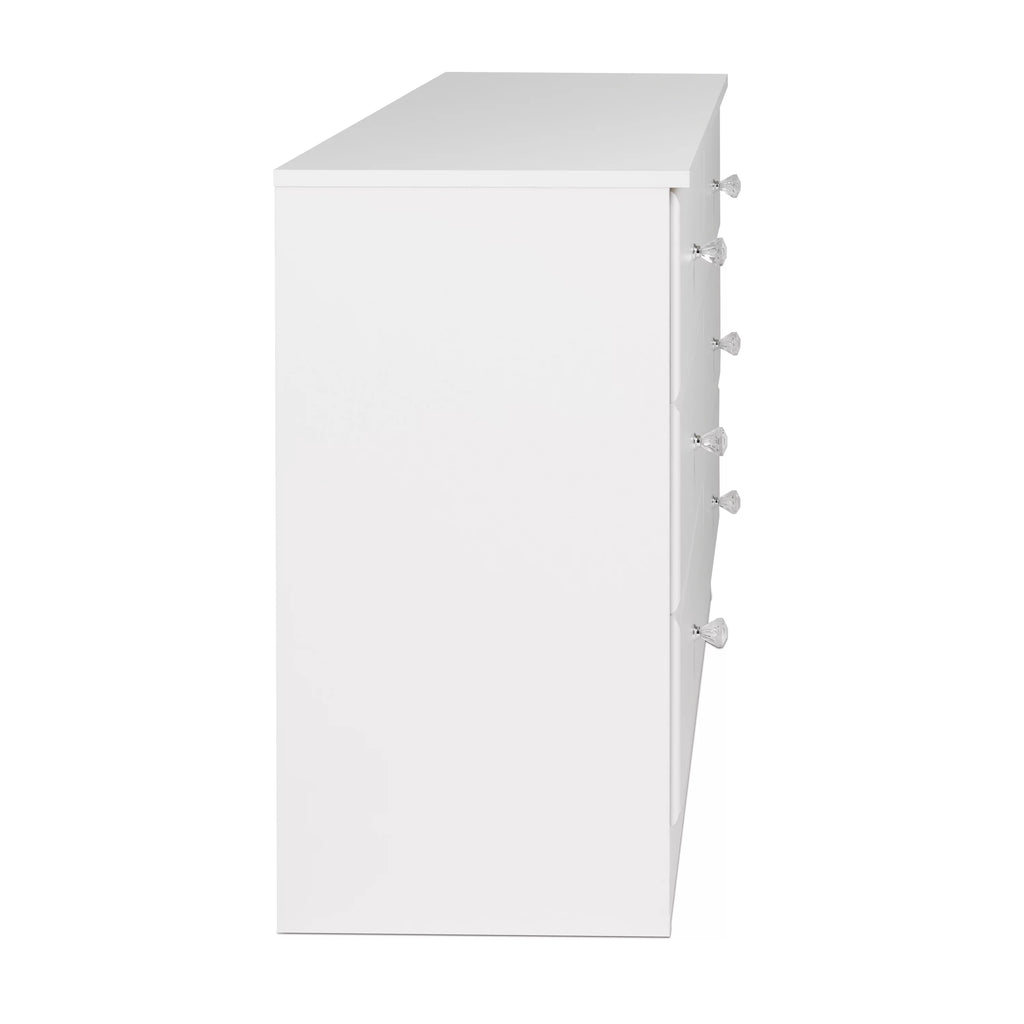 White 6 Drawer Wooden Dresser R28191