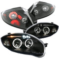 Halo Chrome Projector Headlights LED Fog Lights Left + Right Pair G6032