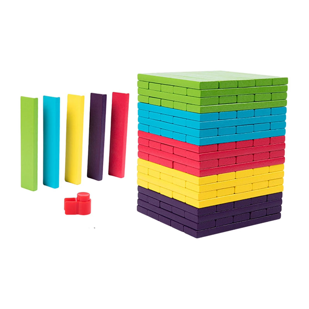 100 Pieces Wooden Blocks Stacking Game Building Kits Board Games B290432