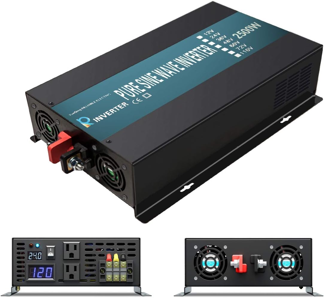 3500W Pure Sine Wave Power Inverter 24V DC to 120V AC Converter X71671