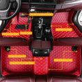 Red Waterproof Anti-Skid Leather Full Coverage Car Floor Mats W5679