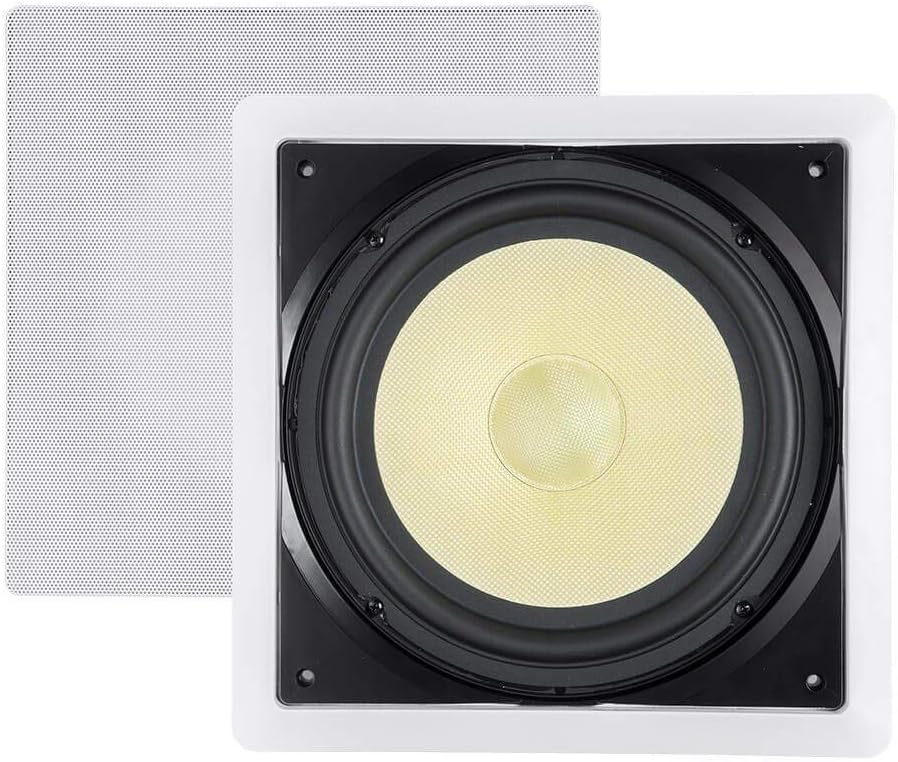 3-Way Fiber In-Wall Speakers 8 Inch Pair With Removable And Paintable Grille C875