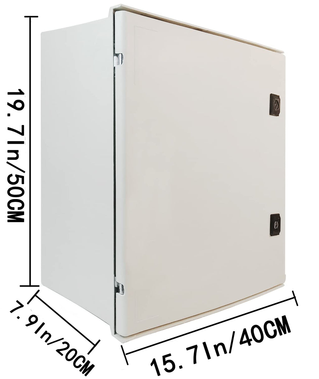 19.7×15.7×7.9 Fiberglass IP65 Weatherproof Wall-Mounted Electrical Enclosure Box K891