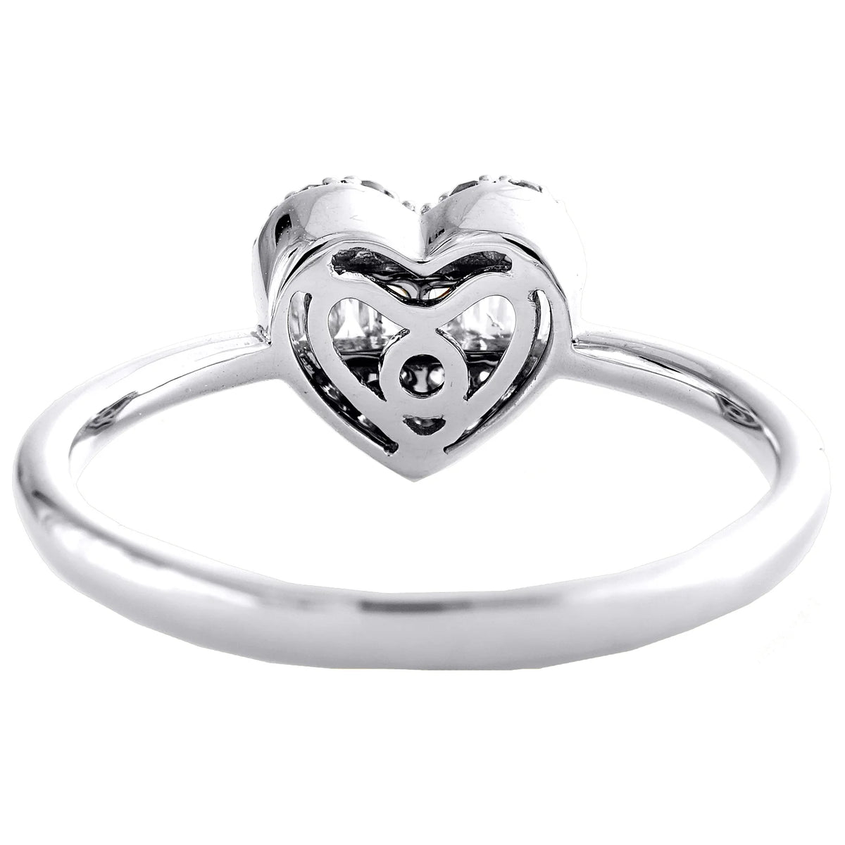10K White Gold Diamond Domed Heart Ring Y1244