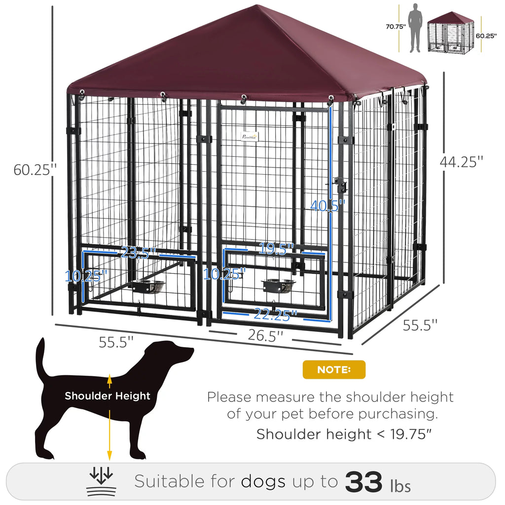 5' x 5' x 5' Outdoor Dog Kennel with Canopy U81434