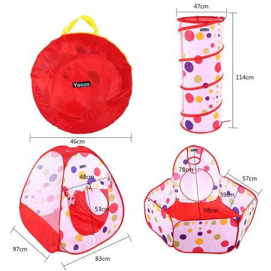 Kids Play Tent with Tunnel and Ball Pit L820380