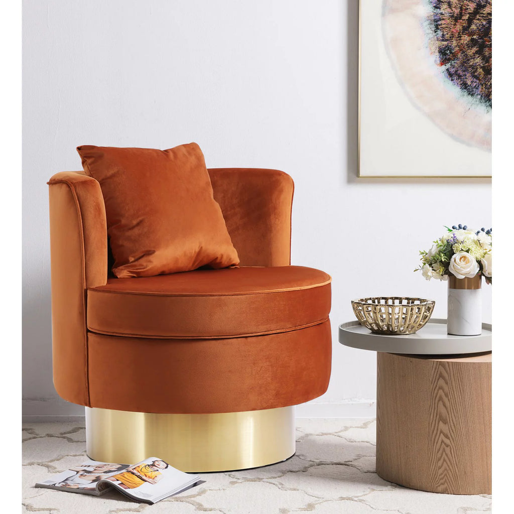 Pink Velvet Swivel Accent Chair S661