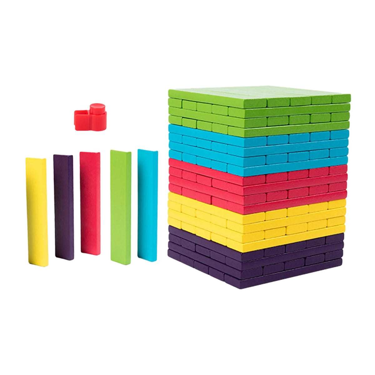 100 Pieces Wooden Blocks Stacking Game Building Kits Board Games B290432