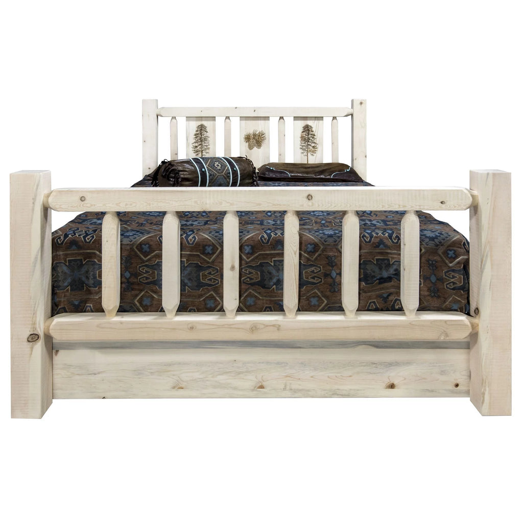 Natural Pine California King Storage Bed N85514